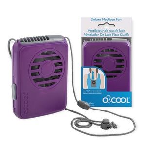 O2Cool Battery Operated Deluxe Necklace Fan in Purple